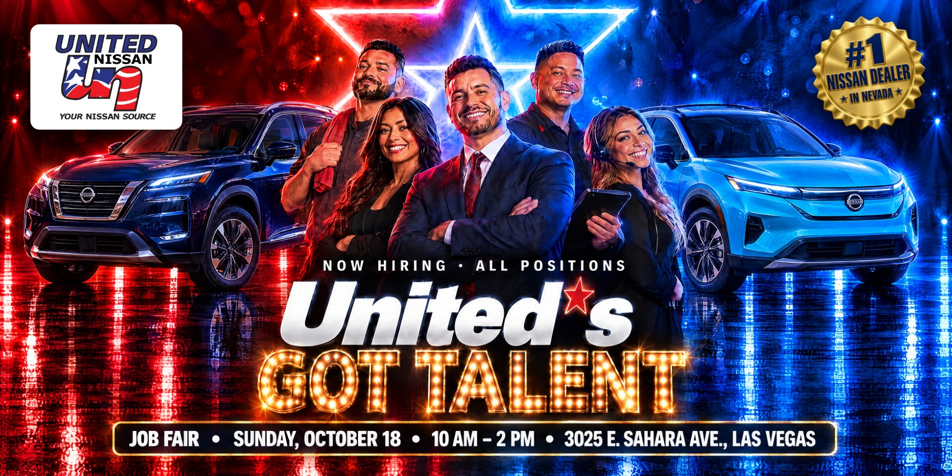 United's Got Talent – Job Fair, Sunday October 18, 10 AM to 2 PM, United Nissan Las Vegas